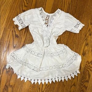 Little pexioto girls white Ivory Lace beach dress summer size 5 year old sweater